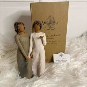 Willow Tree Brown and Cream Decor Accents